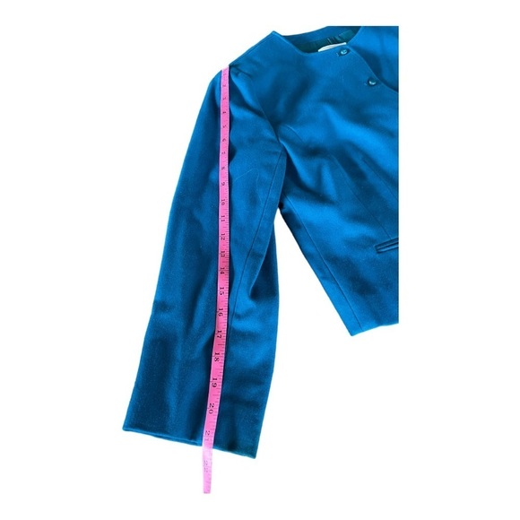 Vintage 90s Pendleton Blue Virgin Wool Crop Jacket - Picture 4 of 10